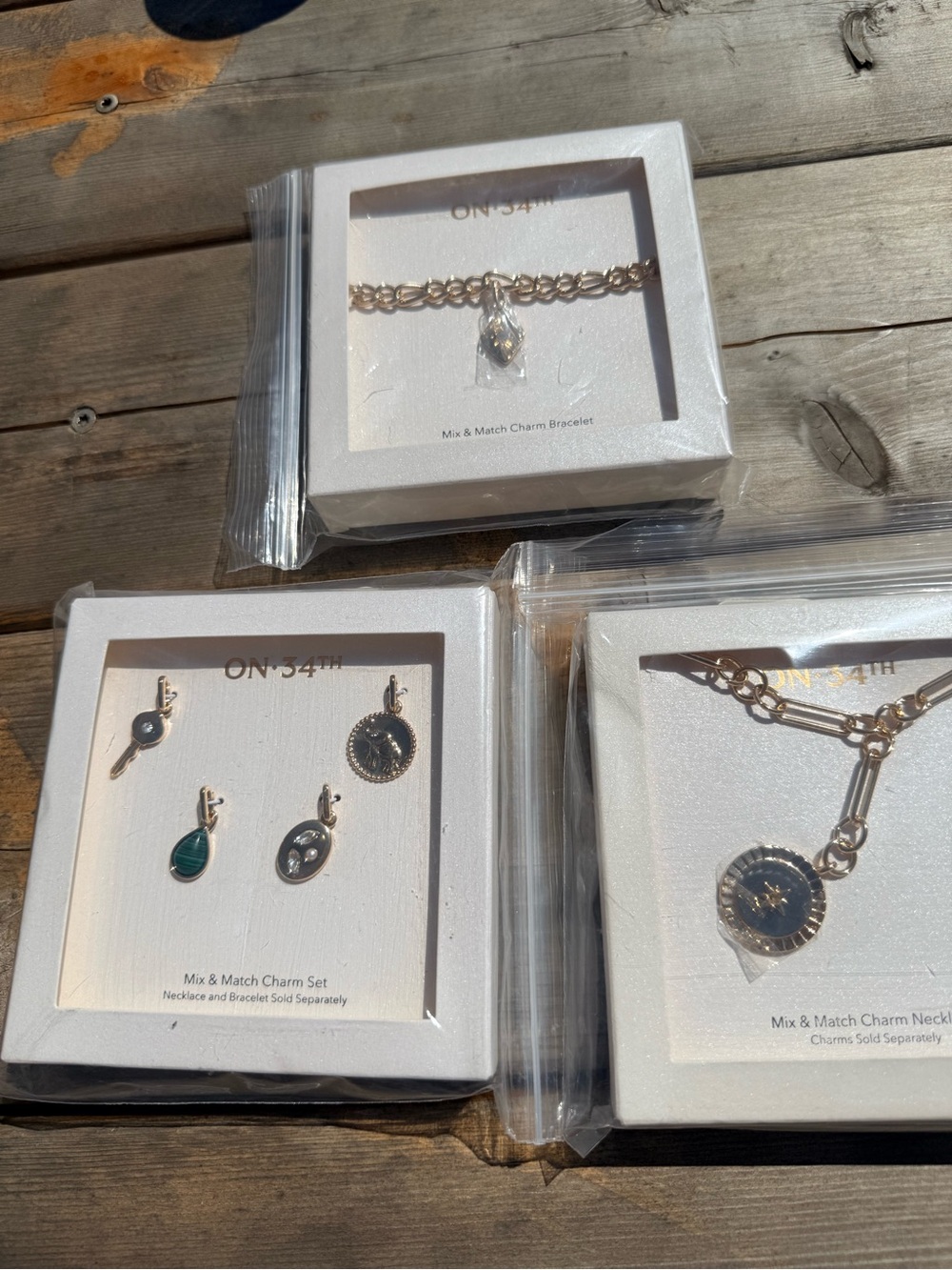 ON 34 bracelet, necklace, charm bundle